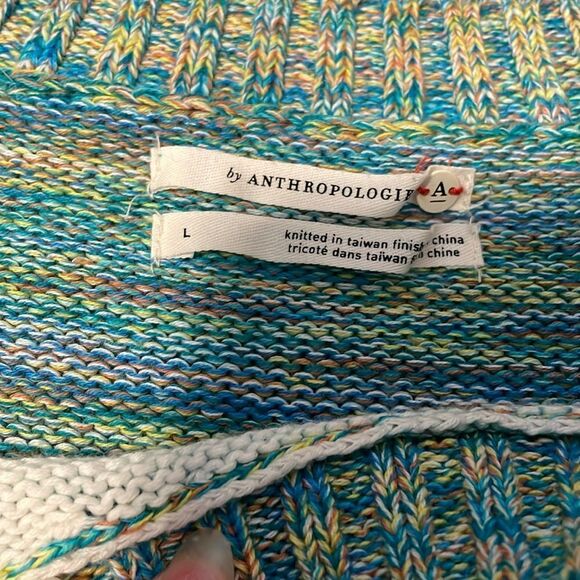 Anthropologie Tie Dye Watercolor Crew Neck Sweater L - Picture 6 of 7
